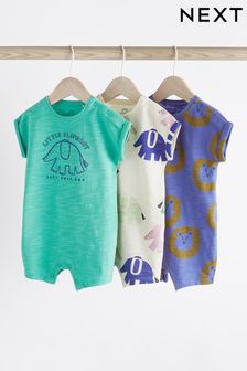 Purple/Green Character Baby Jersey Rompers 3 Pack (N36248) | €26 - €33