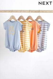 Pale Blue Baby Bloomer Jersey Rompers 4 Pack (N36250) | €28 - €34