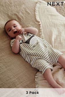 Grey Whale Baby Jersey Rompers 3 Pack (N36255) | SGD 32 - SGD 39