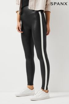 Leggings negros de rayas de cuero sintético de Spanx (N36401) | 136 €