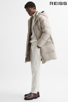Reiss Stone Skye Hooded Mid Length Puffer Jacket (N36463) | kr7,254