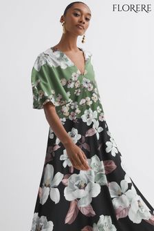 Florere Floral Relaxed Midi Dress (N36470) | AED1,375