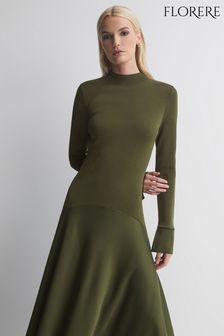 Florere Knitted Satin Midi Dress (N36475) | 980 QAR