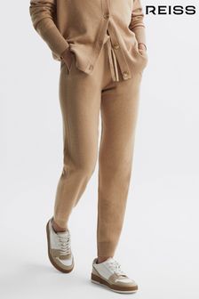 Reiss Camel Elsa Wool Blend Drawstring Joggers (N36486) | OMR89