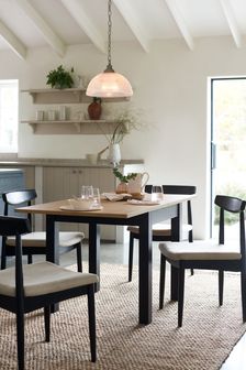 Black Malvern Oak Effect 4 to 6 Seater Extending Dining Table (N36507) | €305