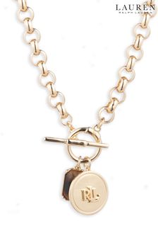 Lauren Ralph Lauren 17" Toggle Logo Pendant Necklace in Tort and Gold (N36586) | 146 €