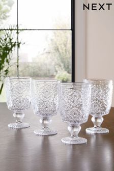 Set of 4 Clear Sophia Wine Glasses (N36641) | $46