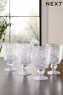 Set of 4 Clear Sophia Wine Glasses