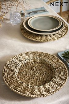 Set of 2 Natural Woven Seagrass Charger Placemats