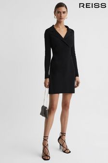 Reiss Black Elisha Double Breasted Mini Dress (N36931) | $295