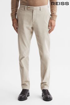 Reiss Oatmeal Strike Slim Fit Brushed Cotton Trousers (N36945) | 1,088 QAR