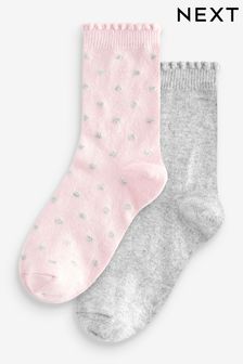 Pink/Grey Touch of Cashmere Ankle Socks 2 Pack (N37016) | €10