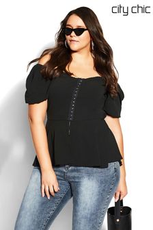 City Chic Quirky Black Top (N37065) | €22