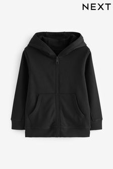 Black Plain Zip Through Hoodie (3-16yrs) (N37122) | €20 - €28