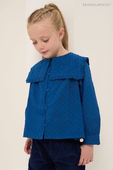 Angel & Rocket Cobalt Blue Collar Textured Woven Long Sleeve Blouse (N37146) | €12 - €15