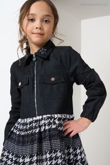Angel & Rocket Robe grise Lila en jean avec jupe à carreaux (N37153) | €26 - €29