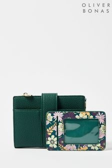 Oliver Bonas綠色Naomi漂亮花朵錢包 (N37520) | NT$1,380