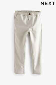 Bež nevtralna - Elegantne lanene Blend hlače (3–16 let) (N37587) | €22 - €29