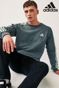 adidas Grey Sportswear Essentials Fleece 3-Stripes Sweatshirt (N37599) | kr493