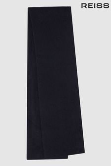 Reiss Navy Alderny Cashmere Ribbed Scarf (N37746) | €233
