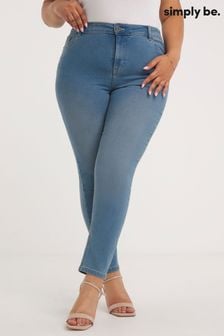 Simply Be Blue Lexi Highwaisted Super Stretch Slim Leg Jeans (N37753) | $40