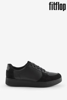 FitFlop Rally Leather/Suede Panel Black Sneakers (N37829) | 5,722 UAH
