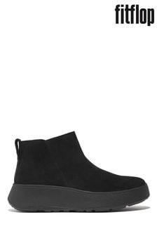 Fitflop F-mode Suede Flatform Zip Ankle Black Boots (N37858) | €160