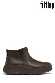 FitFlop F-Mode Leather Flatform Zip Ankle Brown Boots (N37859) | $223