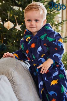 JoJo Maman Bébé Navy Dinosaur Print Dressing Gown (N38014) | SGD 46