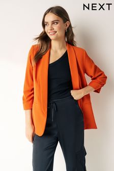 Orange Relaxed Ruched Sleeve Blazer (N38091) | 198 QAR