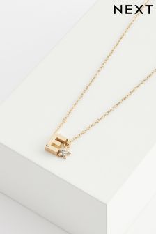 Gold Tone E Star Initial Necklace (N38329) | €11