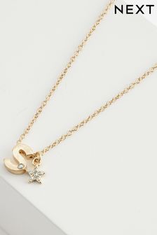 Gold Tone S Star Initial Necklace (N38333) | €10