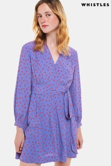 Whistles Purple Scattered Petals Print Dress (N38487) | €235