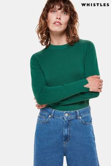 Whistles zelena oprijeta pletena majica z okroglim ovratnikom Whistles Mia (N38494) | €45