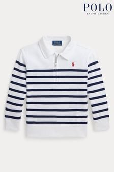 Pulover flaușat cu fermoar scurt și dungi Polo Ralph Lauren Boy (N38526) | 591 LEI - 651 LEI