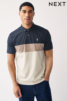 Marineblau/Neutral - Polo-Shirt in Blockfarben (N38536) | 27 €