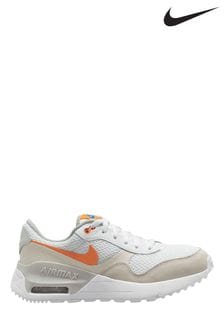Nike White/Grey/Orange Youth Air Max SYSTM Trainers (N38544) | kr844
