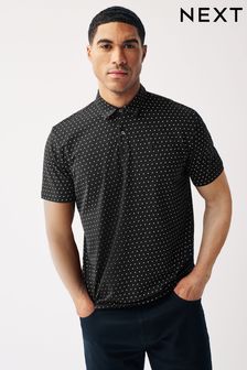 Black Polka Dot Polo Shirt (N38554) | 79 QAR