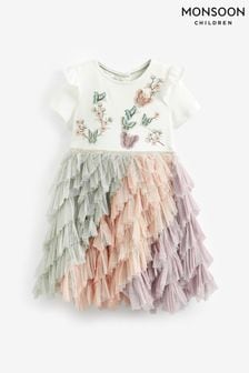 Monsoon Pink Baby Butterfly Ruffle Disco Dress (N38590) | €54 - €60