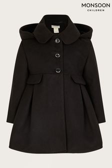 Monsoon Black Collar Hooded Coat (N38600) | AED369 - AED440