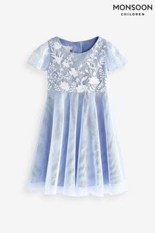 Monsoon Blue Baby Emmy Embroidered Party Dress (N38601) | €60 - €63