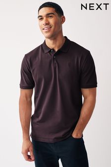 Purple Dark Regular Fit Pique Polo Shirt (N38629) | SGD 32