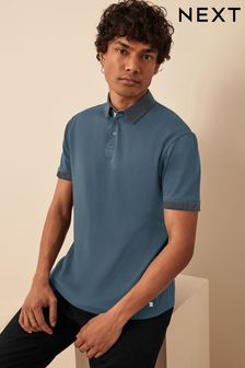 Темно-синий - Рубашка поло с короткими рукавами и воротником (N38632) | €38