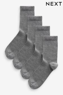 Gris oscuro - Pack de 4 calcetines tobilleros de modal (N38640) | 12 €