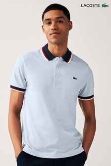 Синий - рубашка поло с контрастным воротником Lacoste (N38722) | €139
