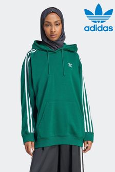 adidas Originals Green Adicolor 3-Stripes Oversized Hoodie (N39033) | $143