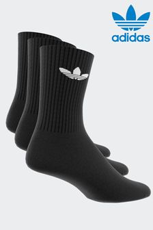 أسود - 3 أزواج جوارب ذات طول فوق الكاحل وتوسيد بشعار ثلاثي الوريقات من ‪Adidas Originals‬​​​​​​​ (N39137) | 83 ر.س