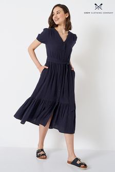 Темно-синее чайное хлопковое платье Crew Clothing Company (N39391) | €51