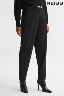 Reiss Black Violet Mid Rise Cargo Trousers (N39436) | 105,840 Ft