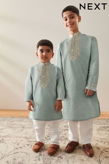 Turqouise Blue Boys Kurta (3mths-16yrs) (N39754) | Kč760 - Kč1,025